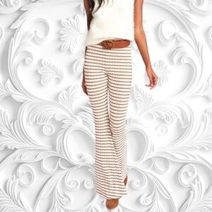 Show Me Your Mumu Brown Striped Bam Bam Bells Size Large NWOT